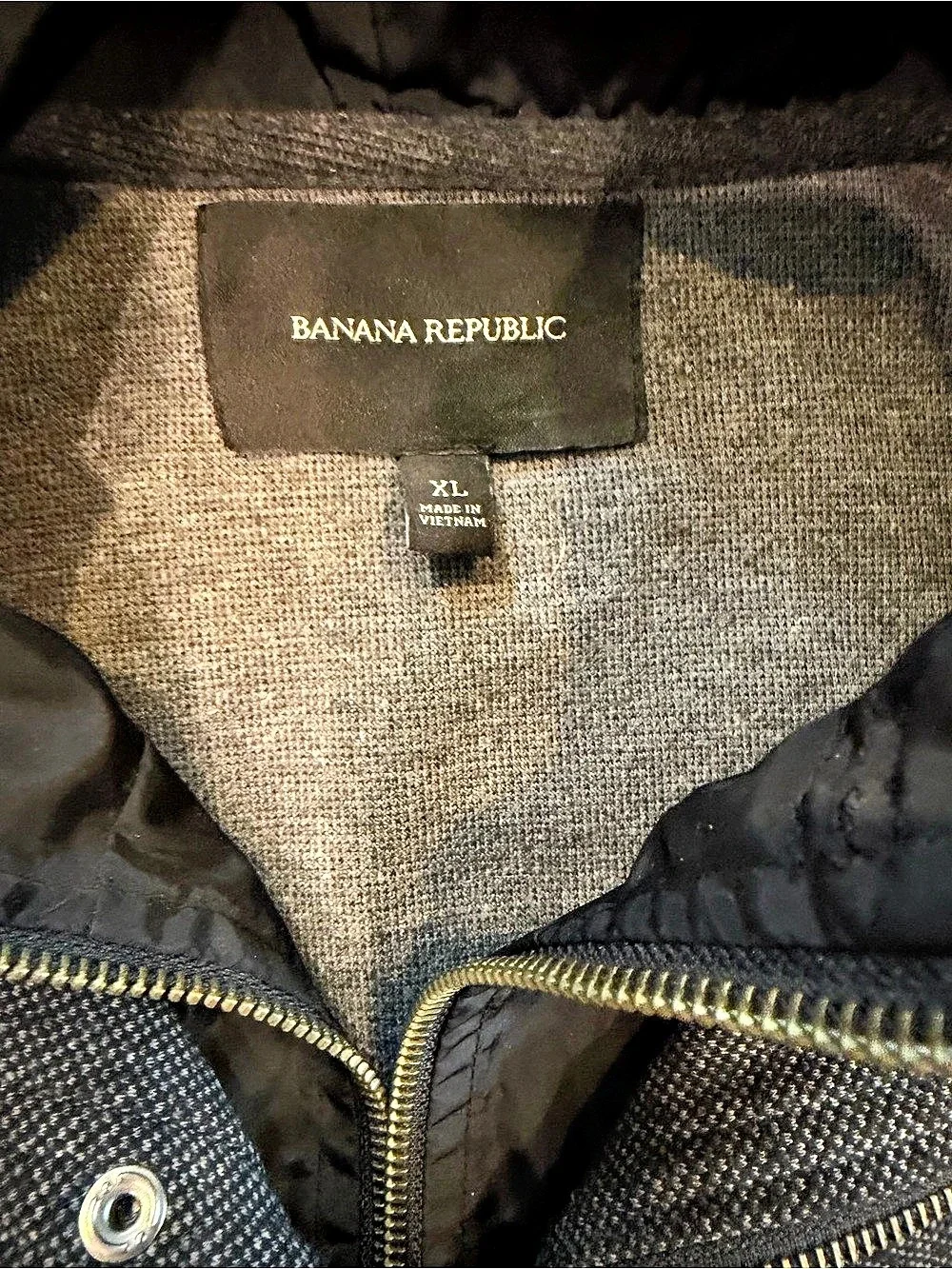 Banana Republic Men's Textured Hooded Jacket Black XL
